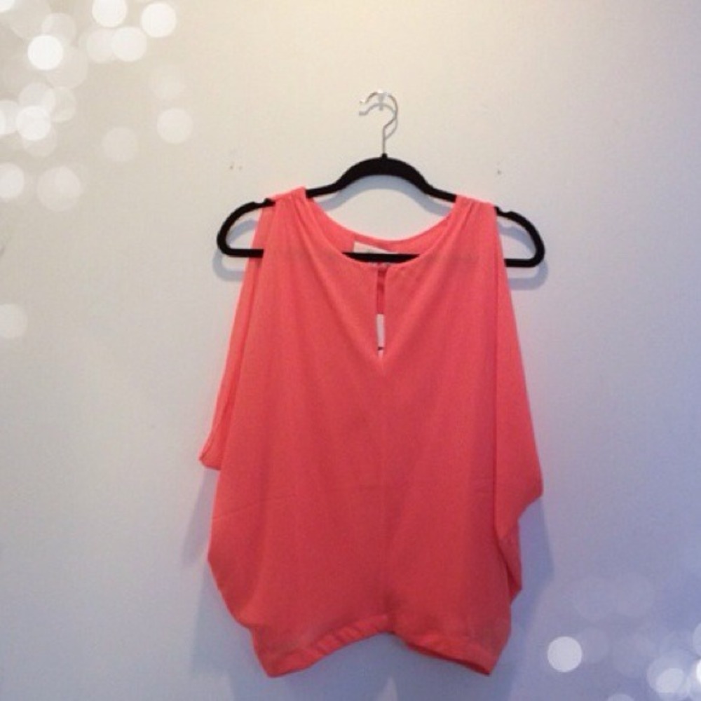 NWT coral color chiffon top